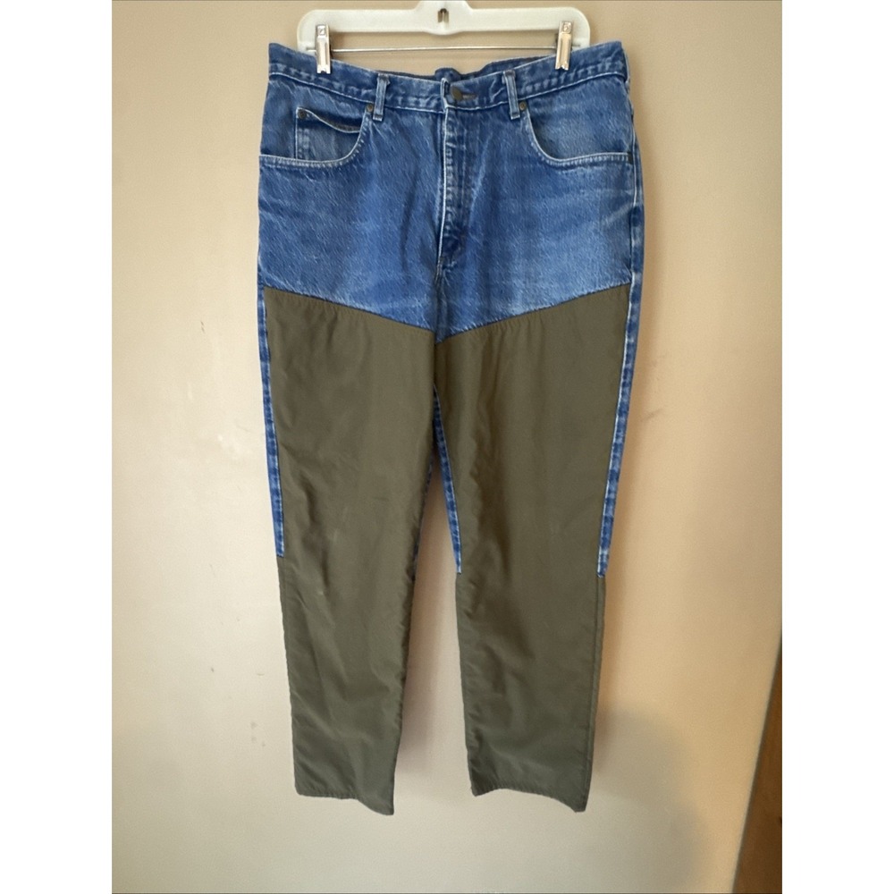 Vintage L.L. Bean Briar Pants Mens 38x31 Denim Nylon Brush Guard USA Hunting
